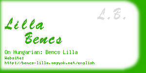 lilla bencs business card